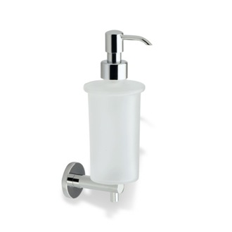 Soap Dispenser Soap Dispenser, Chrome, Wall Mounted, Frosted Glass with Brass Mounting StilHaus VE30-08